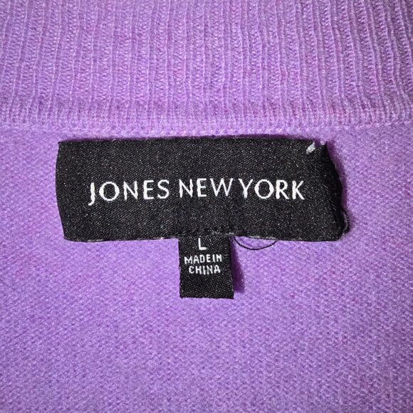 ✨ Jones New York 100% Cashmere V-Neck Sweater – Lavender – Size L ✨ - Picture 3 of 5
